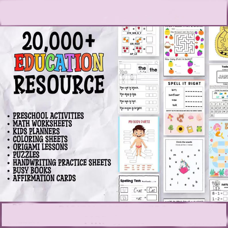 Kids Learning Worksheets Mega Bundle