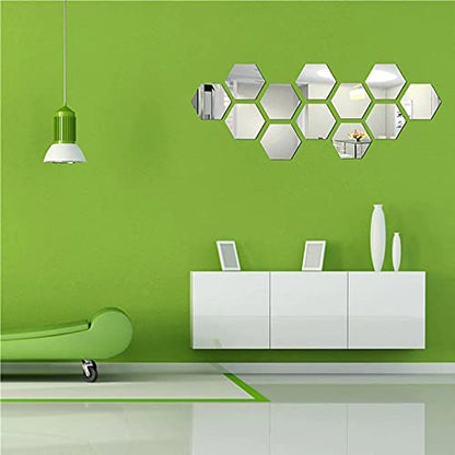 Wall Mirror Sticker 12 PCs Removable | Honeycomb Mirror