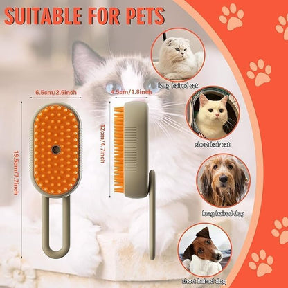 3 in 1 Pet Steam Brush | Massage pets Comb Electric Multifunctional Water Brush Spa | USB Rechargeable Steamy Brush for Pet