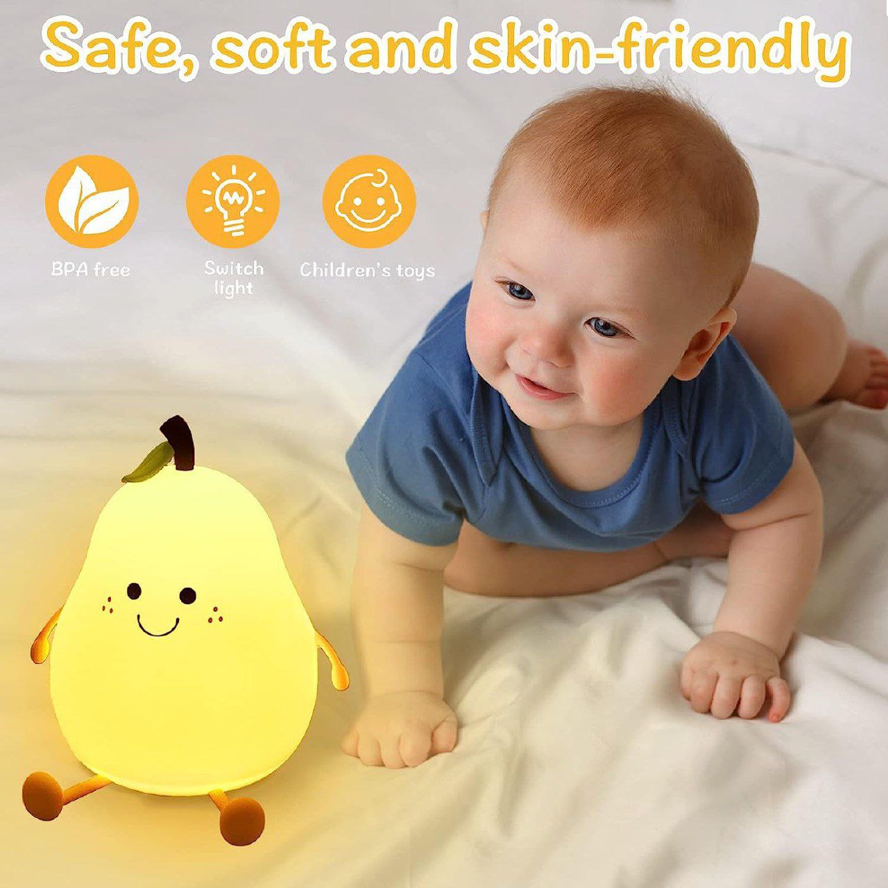 Pear Night Light for Kids | Dimmable