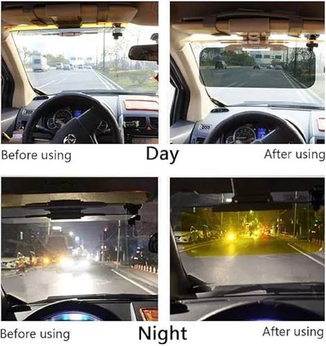 HD Anti-Glare Day & Night Driving Visor with UV Protection | 2-in-1 Car Sun Visor