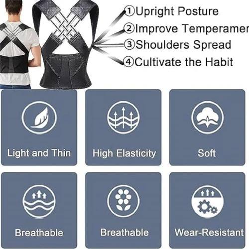 Adjustable Posture Corrector Belt | Upper Back Support Brace for Pain Relief & Alignment