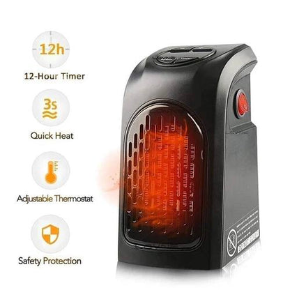 Compact Plug-in Heater | Digital Display & Adjustable Timer