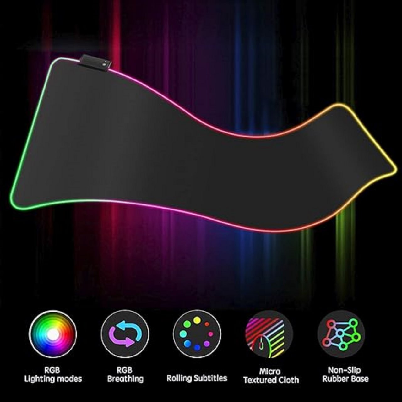 RGB Gaming Mouse Pad XL | Soft LED Mouse Pad (31.5 x 12 Inch)