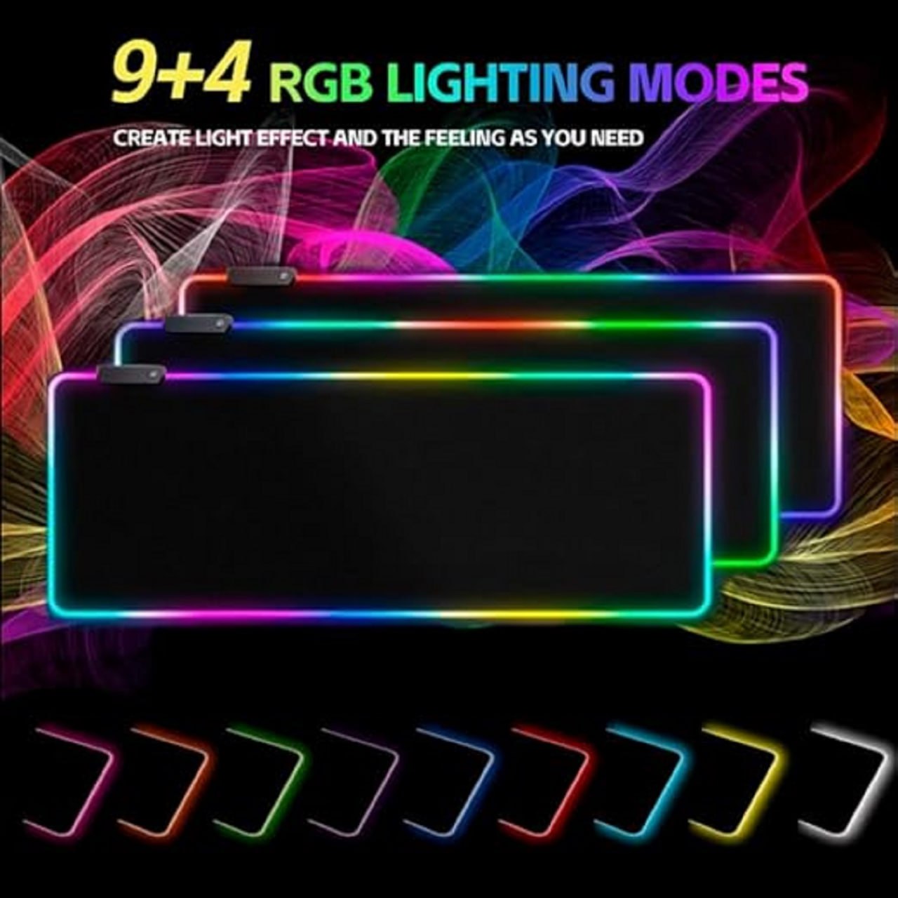 RGB Gaming Mouse Pad XL | Soft LED Mouse Pad (31.5 x 12 Inch)