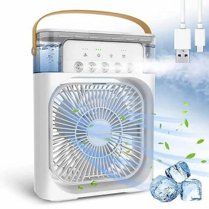 Portable Air Conditioner Fan with LED Light & Timer | 3 Speeds & Spray Modes