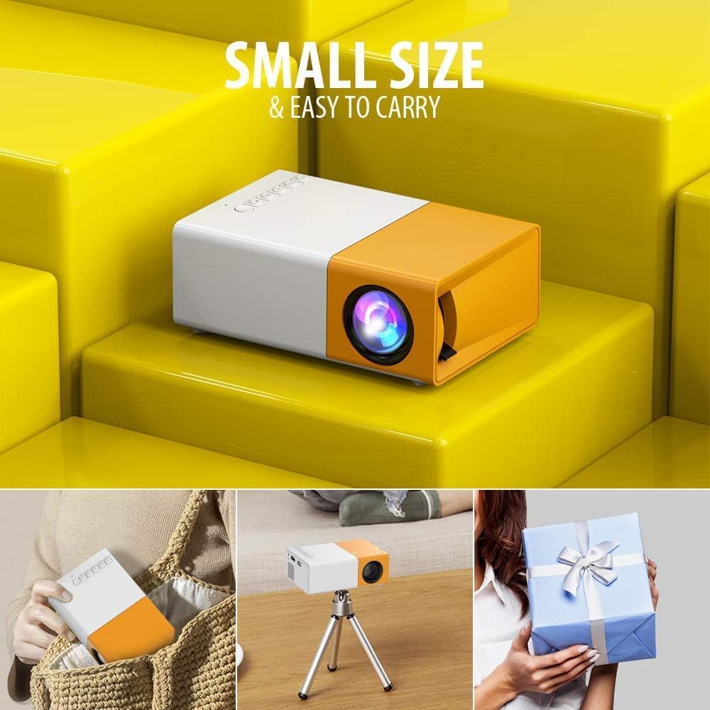 Portable Mini LED Projector | Video Projector with 1080P Support & Remote Control YG-300