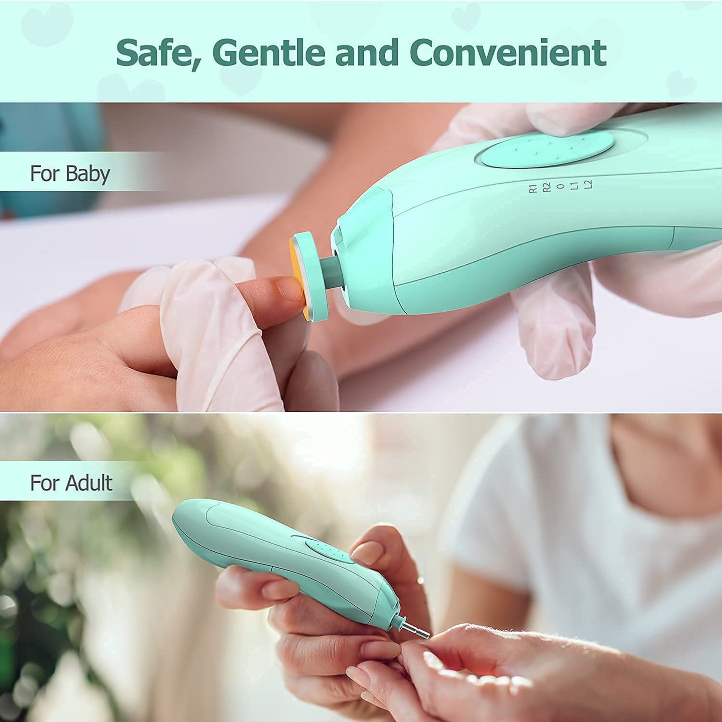 Electric Nail Trimmer for Newborns & Adults | Safe & Gentle