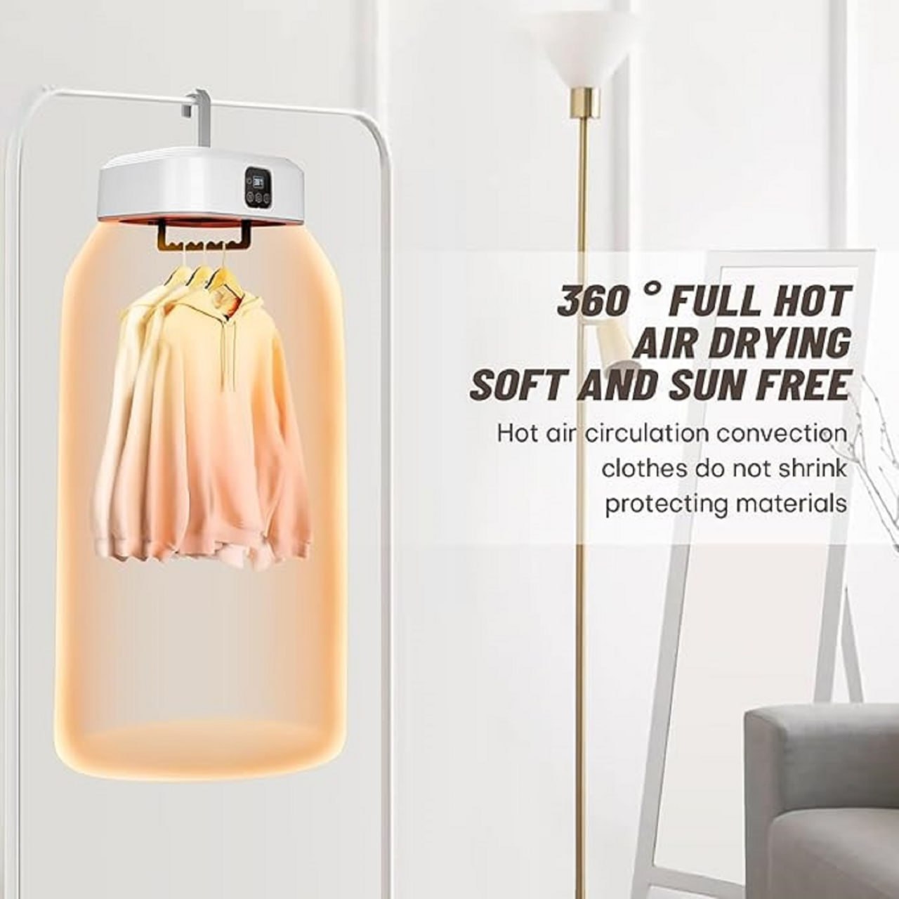 Foldable Electric Cloth Dryer & Heater | compact with Hanger & Dry Bag