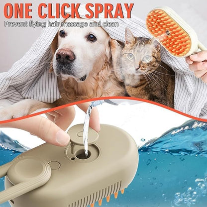 3 in 1 Pet Steam Brush | Massage pets Comb Electric Multifunctional Water Brush Spa | USB Rechargeable Steamy Brush for Pet