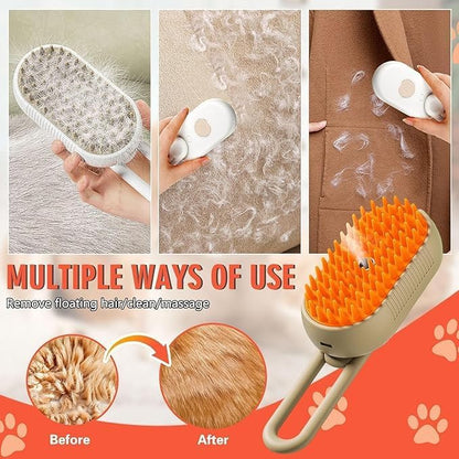 3 in 1 Pet Steam Brush | Massage pets Comb Electric Multifunctional Water Brush Spa | USB Rechargeable Steamy Brush for Pet