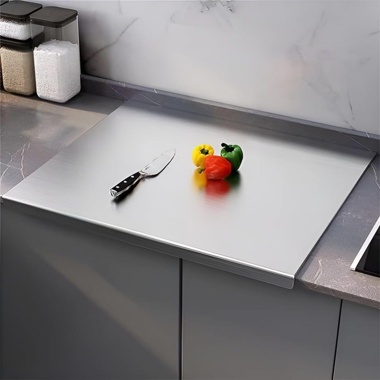 Stainless Steel Chopping Board | Heavy-Duty Kitchen Cutting Board & Countertop Protector 41*31 CM