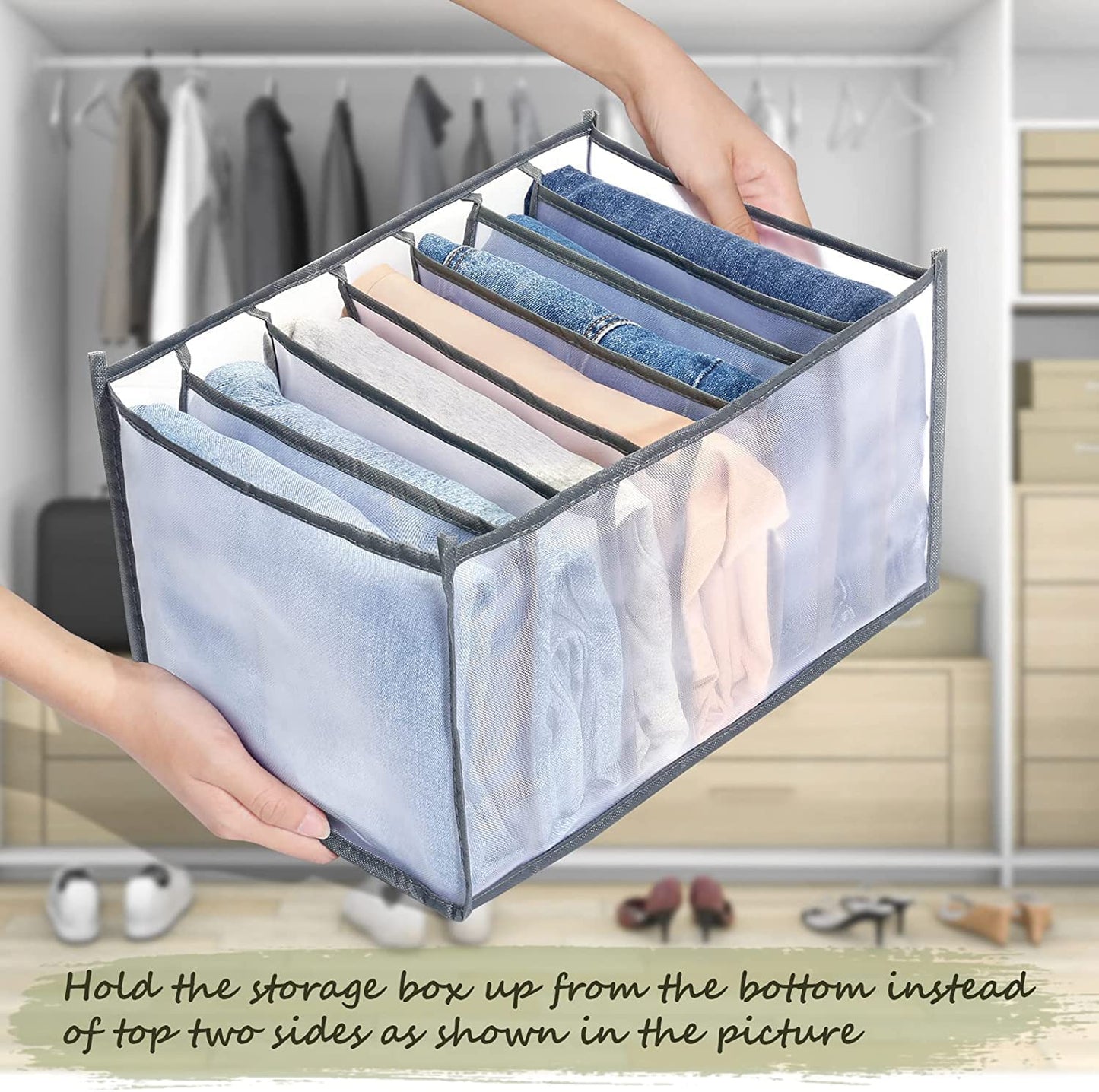 Clothes Folding 7 Grids Drawer Mesh | Separation Organizer ( 1 Piece)