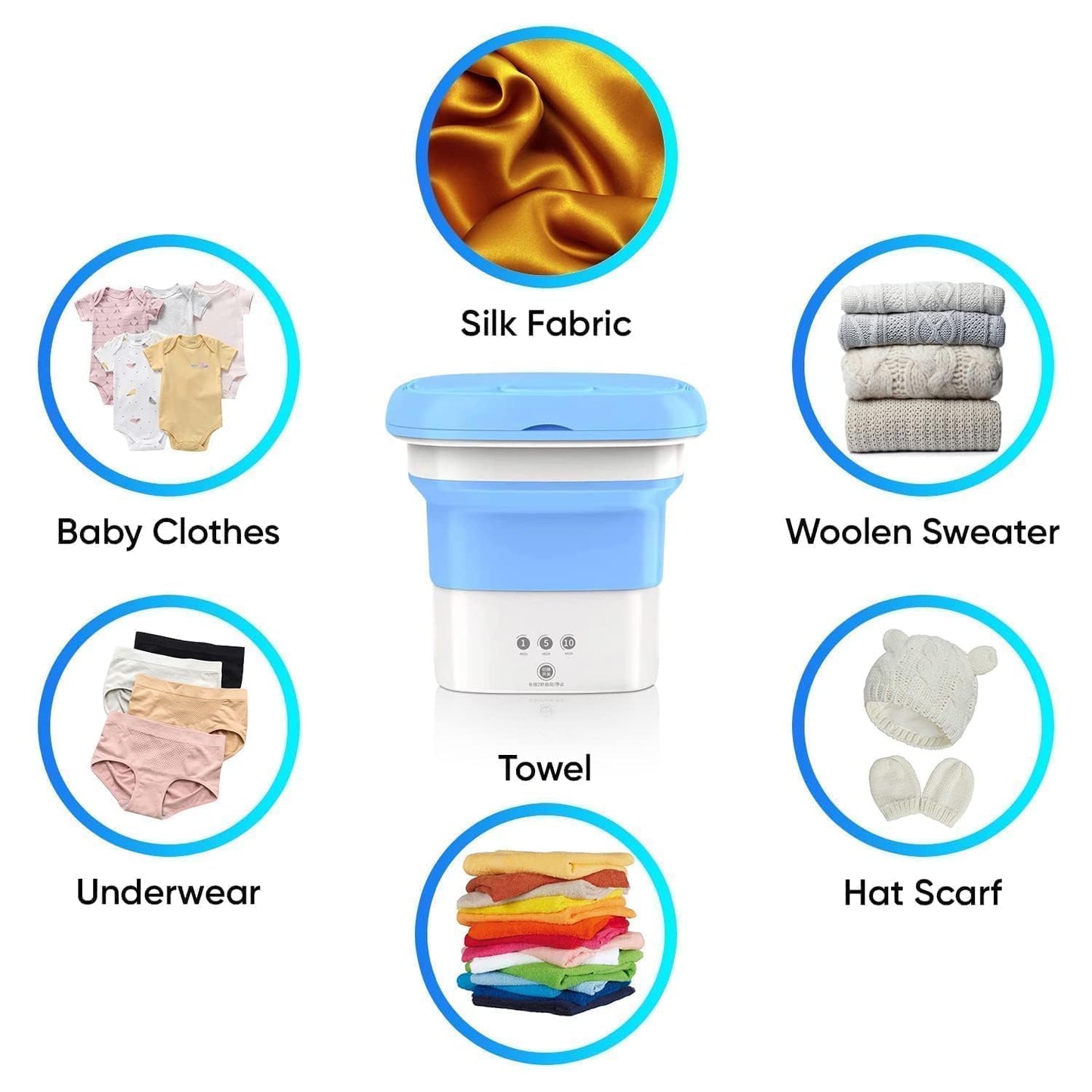 Mini Foldable Washing Machine with Spin Dryer