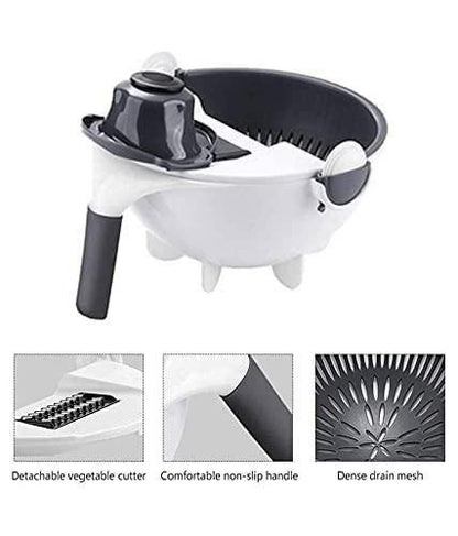 9 in 1 Multifunction Plastic Magic Rotate Vegetable Cutter