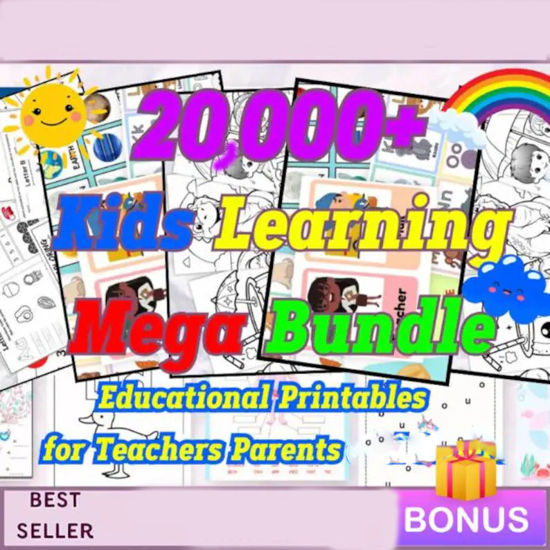 Kids Learning Worksheets Mega Bundle