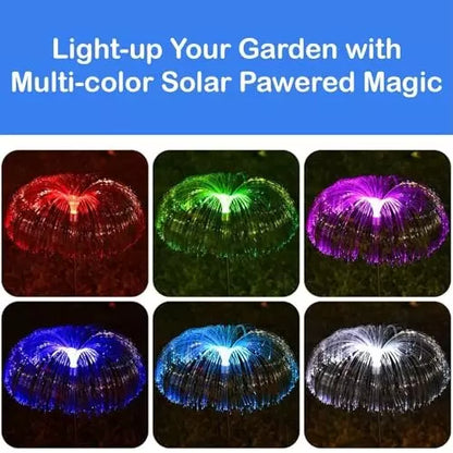 Jellyfish Solar Garden Light Metal Stand Multicolour (Set of 2)