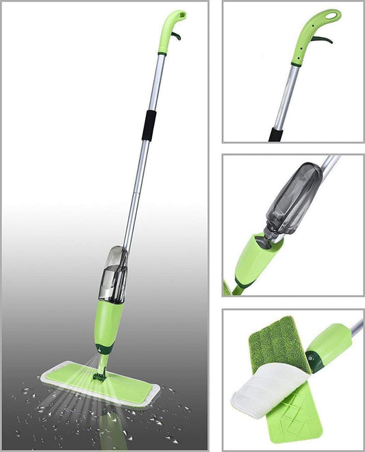 Spray Mop Set with Microfiber Washable Pad, Best 360 Degree Easy Floor Cleaning for Home & Office, Aluminum