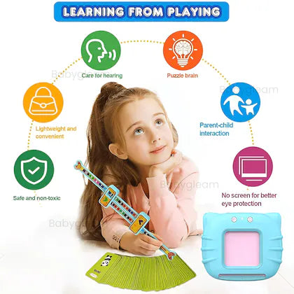 Rechargeable Educational Learning Talking Flash Cards for Kids Boys Girls Baby Montessori Toys